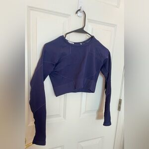 AYBL Navy Blue Long Sleeve Crop Top